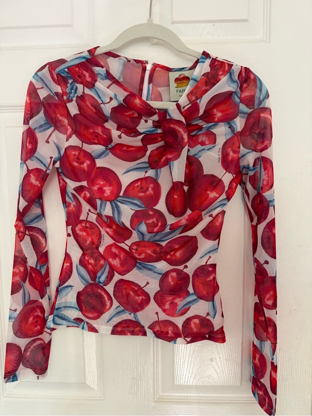 NWT FARM Rio Cheery Tulle Top S - Picture 3 of 6